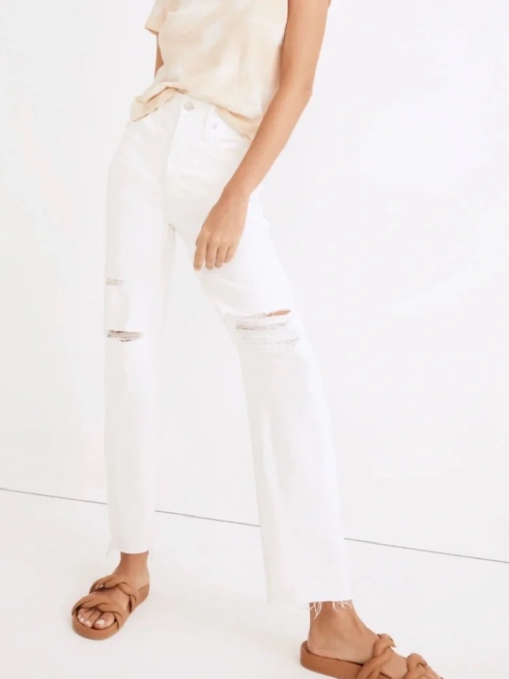 Madewell Cream Perfect Vintage Straight Jeans